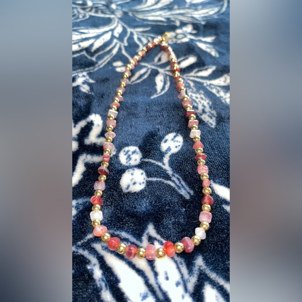 Napier Pink and Gold Beaded Necklace